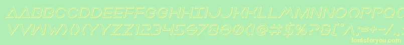 Earthorbiter3Dital Font – Yellow Fonts on Green Background