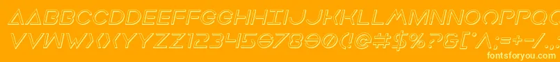 Earthorbiter3Dital Font – Yellow Fonts on Orange Background