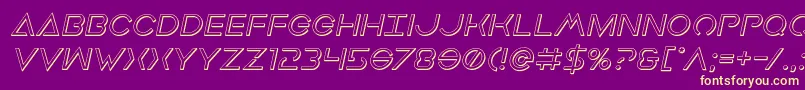 Earthorbiter3Dital Font – Yellow Fonts on Purple Background