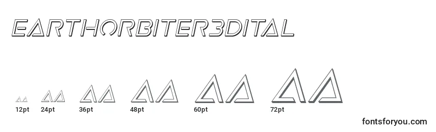 Размеры шрифта Earthorbiter3Dital