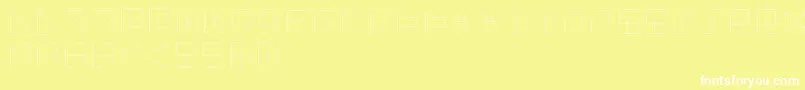 フォントDigicodeLight – 黄色い背景に白い文字