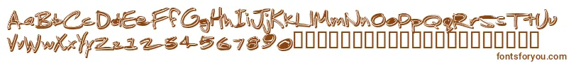 JenkinsGanked-Schriftart – Braune Schriften auf weißem Hintergrund