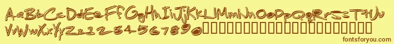JenkinsGanked-fontti – ruskeat fontit keltaisella taustalla
