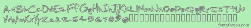 JenkinsGanked-Schriftart – Graue Schriften auf grünem Hintergrund