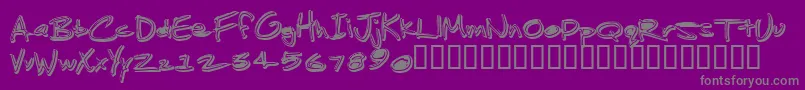 JenkinsGanked-Schriftart – Graue Schriften auf violettem Hintergrund