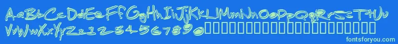 JenkinsGanked-Schriftart – Grüne Schriften auf blauem Hintergrund