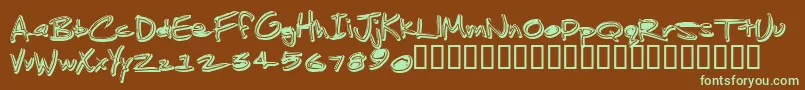 JenkinsGanked-Schriftart – Grüne Schriften auf braunem Hintergrund