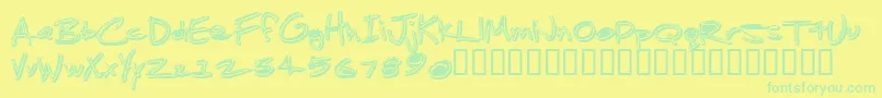 JenkinsGanked Font – Green Fonts on Yellow Background