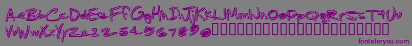 Шрифт JenkinsGanked – фиолетовые шрифты на сером фоне