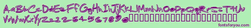 JenkinsGanked-Schriftart – Violette Schriften auf grünem Hintergrund