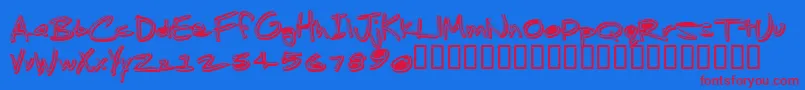 JenkinsGanked Font – Red Fonts on Blue Background