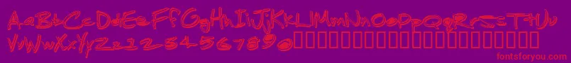 JenkinsGanked-Schriftart – Rote Schriften auf violettem Hintergrund