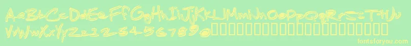 JenkinsGanked Font – Yellow Fonts on Green Background