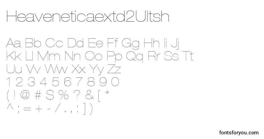 A fonte Heaveneticaextd2Ultsh – alfabeto, números, caracteres especiais