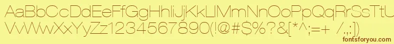 Heaveneticaextd2Ultsh Font – Brown Fonts on Yellow Background
