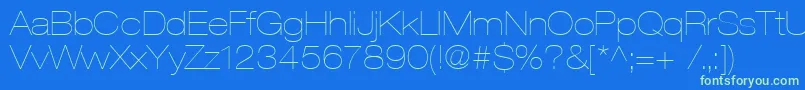 Heaveneticaextd2Ultsh Font – Green Fonts on Blue Background
