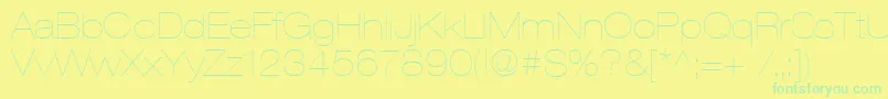 Heaveneticaextd2Ultsh Font – Green Fonts on Yellow Background
