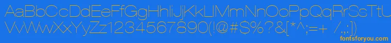Heaveneticaextd2Ultsh Font – Orange Fonts on Blue Background
