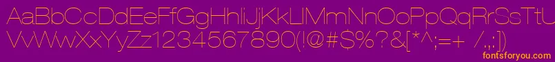 Heaveneticaextd2Ultsh Font – Orange Fonts on Purple Background
