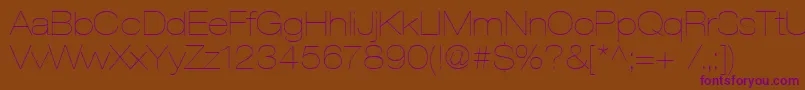 Heaveneticaextd2Ultsh Font – Purple Fonts on Brown Background