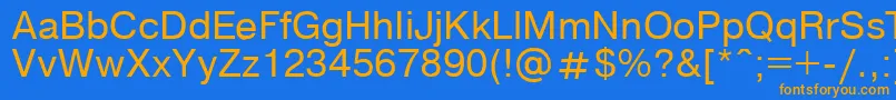 フォントPragmaticaregular.Kz – オレンジ色の文字が青い背景にあります。