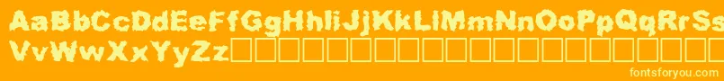 Roadkill Font – Yellow Fonts on Orange Background