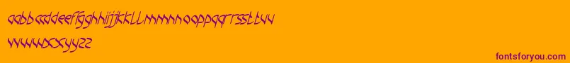 ChampionCoffeeCup-Schriftart – Violette Schriften auf orangefarbenem Hintergrund