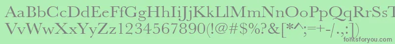 フォントUrwbaskertextwid – 緑の背景に灰色の文字