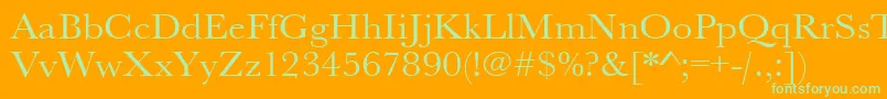 Urwbaskertextwid Font – Green Fonts on Orange Background