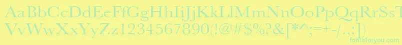 Urwbaskertextwid Font – Green Fonts on Yellow Background