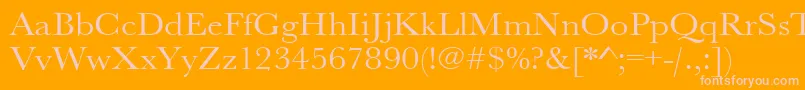 Urwbaskertextwid Font – Pink Fonts on Orange Background