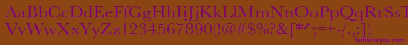 Urwbaskertextwid Font – Purple Fonts on Brown Background
