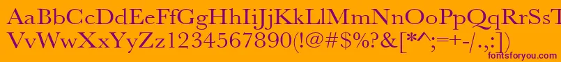 Urwbaskertextwid Font – Purple Fonts on Orange Background