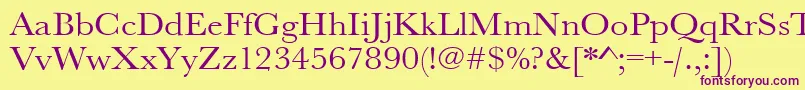 Urwbaskertextwid Font – Purple Fonts on Yellow Background