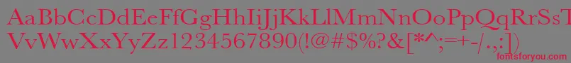 フォントUrwbaskertextwid – 赤い文字の灰色の背景