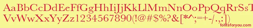 Urwbaskertextwid Font – Red Fonts on Yellow Background