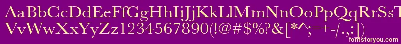 Urwbaskertextwid Font – Yellow Fonts on Purple Background