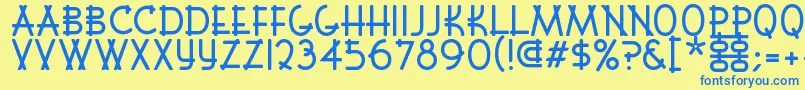 Fontshui Font – Blue Fonts on Yellow Background