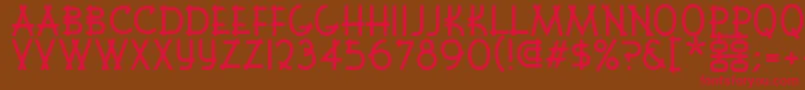 フォントFontshui – 赤い文字が茶色の背景にあります。