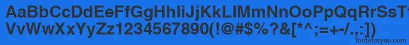 Czcionka HelveticaCyrillicBold – czarne czcionki na niebieskim tle