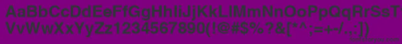 Czcionka HelveticaCyrillicBold – czarne czcionki na fioletowym tle