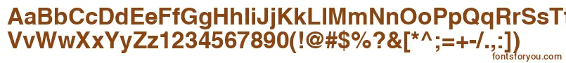 HelveticaCyrillicBold-fontti – ruskeat fontit valkoisella taustalla