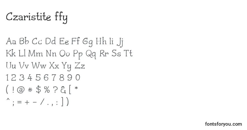 Schriftart Czaristite ffy – Alphabet, Zahlen, spezielle Symbole
