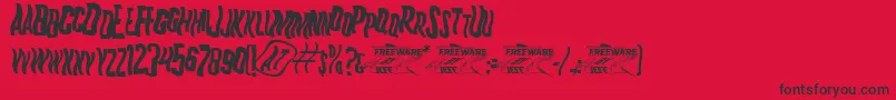 K.P.DutyWoozyJl Font – Black Fonts on Red Background