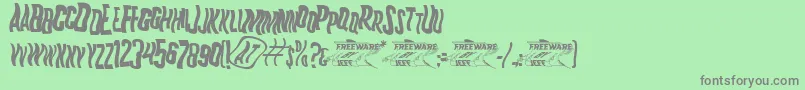 K.P.DutyWoozyJl Font – Gray Fonts on Green Background