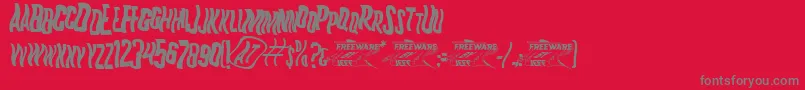 K.P.DutyWoozyJl Font – Gray Fonts on Red Background