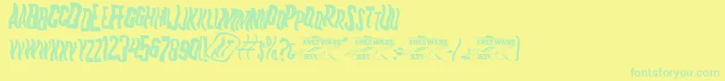 K.P.DutyWoozyJl Font – Green Fonts on Yellow Background