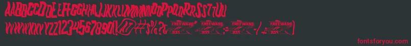 K.P.DutyWoozyJl Font – Red Fonts on Black Background