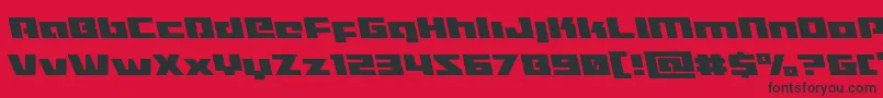 フォントTurbochargeleft – 赤い背景に黒い文字