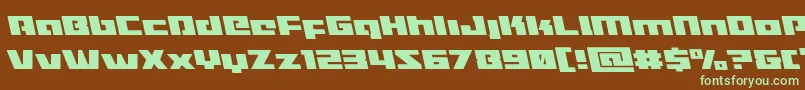 Шрифт Turbochargeleft – зелёные шрифты на коричневом фоне